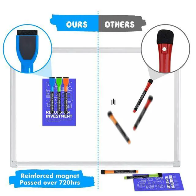 Alt view image 6 of 6 - Maxtek Colorful Magnetic Dry Erase Markers Fine Tip, 6 Count with Eraser, Low Odor