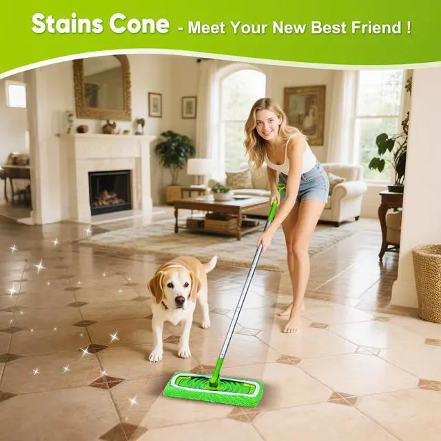 Alt view image 2 of 7 - 6-Pack Reusable Microfiber Mop Pads Compatible with Sweeper Mop, 100% Coral Fleece Washable Dry & Wet Sweeping Cloths for Multi-Surface/Hardwood Floor Cleaning