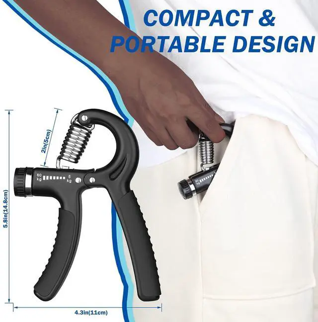 Alt view image 4 of 6 - AIXPI Grip Strength Trainer 2 Pack, Adjustable Resistance 11-132Lbs (5-60kg), Forearm Strengthener for Muscle Building and Injury Recovery