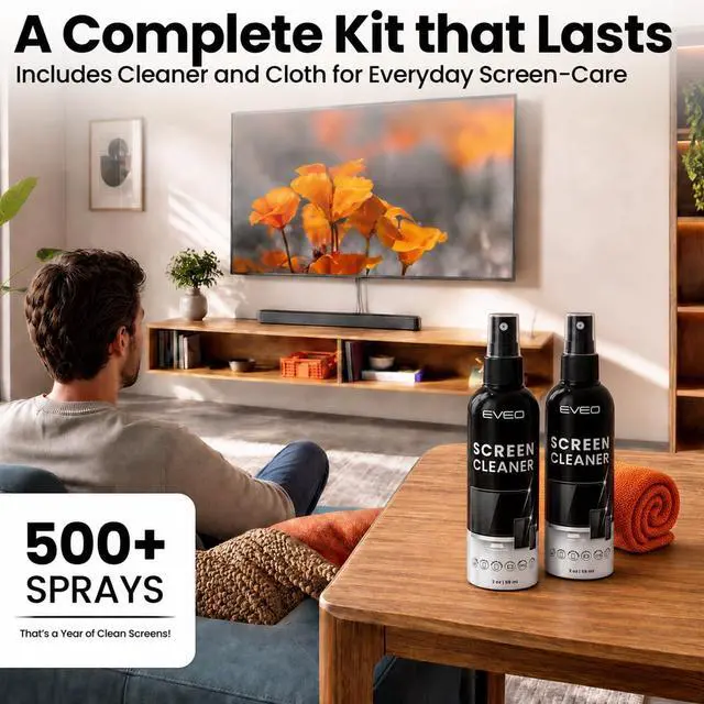 Alt view image 3 of 6 - Screen Cleaner Spray and Microfiber Cloth Kit for TV, Monitor, Laptop, MacBook, iPad, iPhone, Car and Electronic Devices - 2 Pack