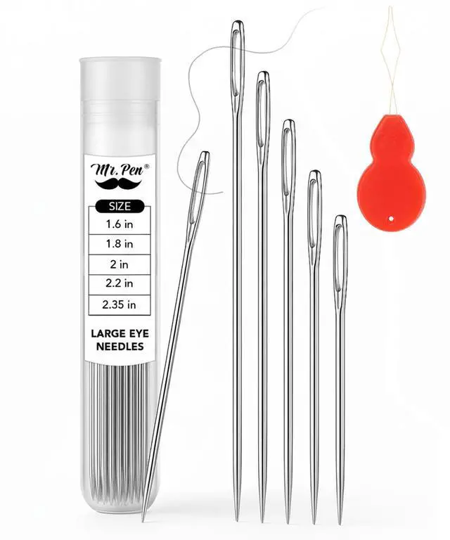 Main image of Mr. Pen Large Eye Sewing Needles, 50 Pieces, 5 Assorted Sizes