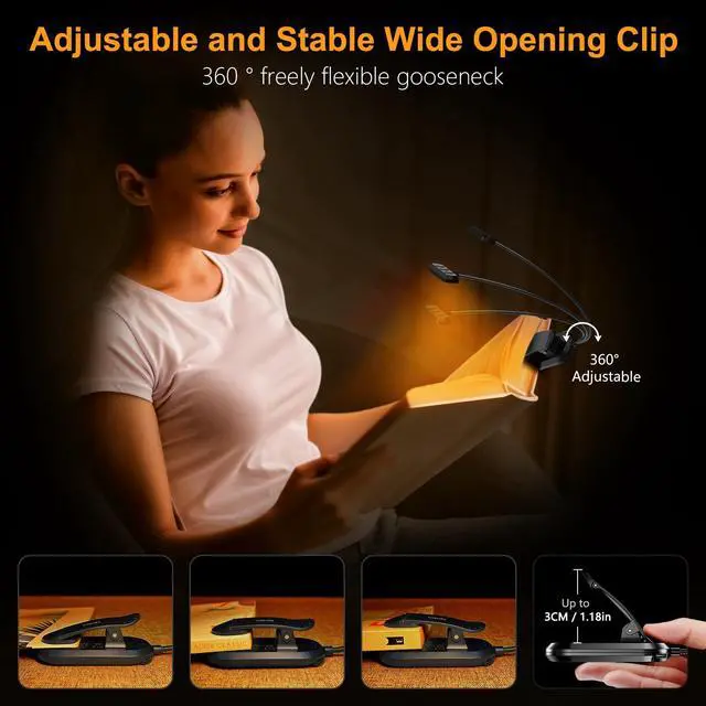 Alt view image 4 of 6 - Gritin Rechargeable Book Light with 19 LED for Reading in Bed