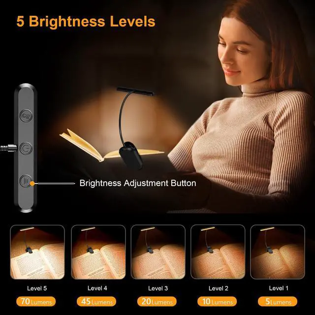 Alt view image 3 of 6 - Gritin Rechargeable Book Light with 19 LED for Reading in Bed