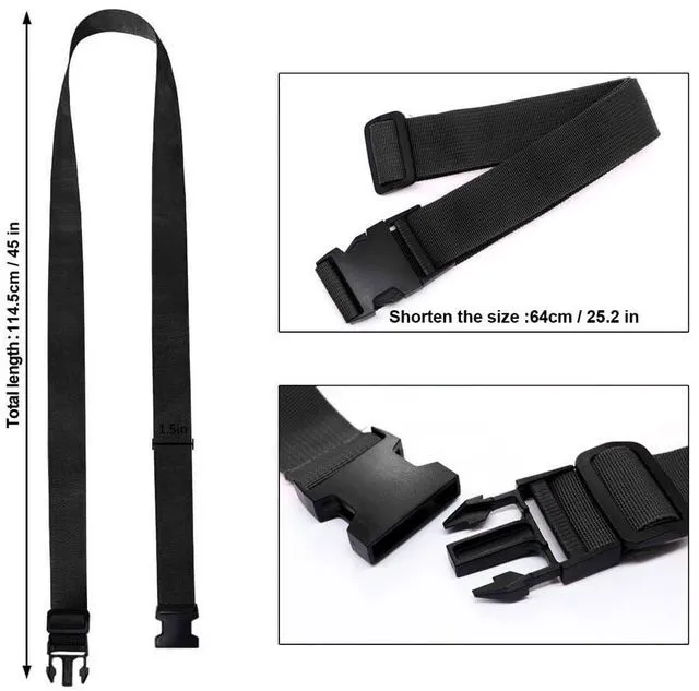 Alt view image 3 of 6 - Luggage Straps for Suitcases, Travel Belt with Multiple Connector, 2 Pack Black