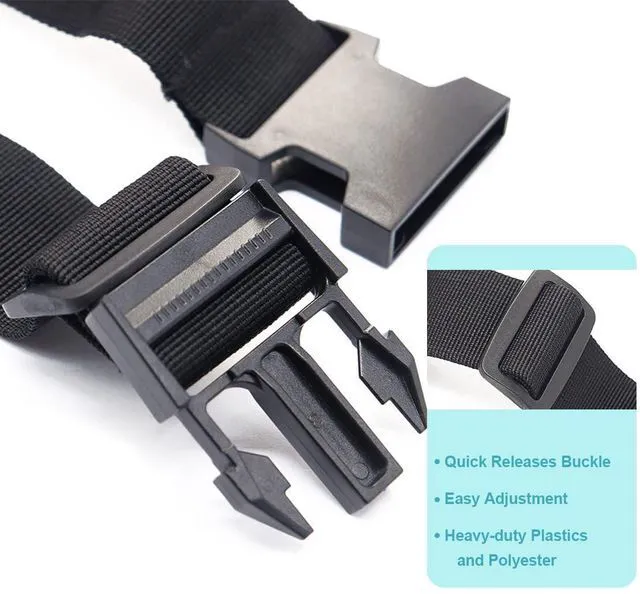 Alt view image 6 of 6 - Luggage Straps for Suitcases, Travel Belt with Multiple Connector, 2 Pack Black