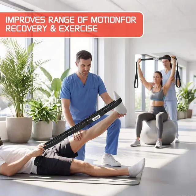 Alt view image 7 of 7 - 10 Loops Stretching Strap for Physical Therapy and Home Rehab