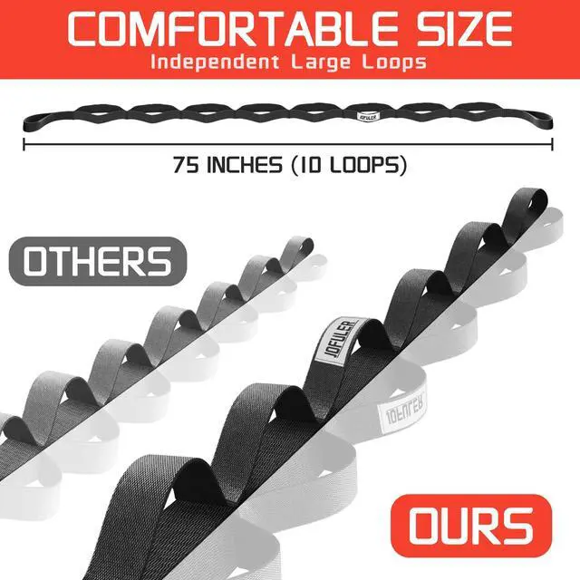 Alt view image 6 of 7 - 10 Loops Stretching Strap for Physical Therapy and Home Rehab