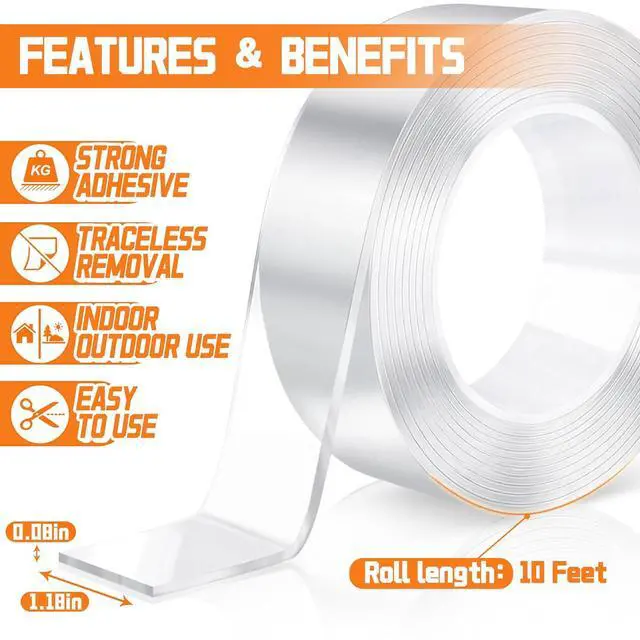 Alt view image 7 of 7 - Heavy Duty Double Sided Tape, 1.18 in x 10 ft