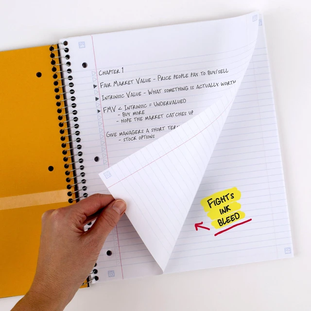 Alt view image 3 of 6 - Five Star 72057 Spiral Notebook, 1 Subject, College Ruled Paper, 100 Sheets, 8.5"x11", Black, Plus Study App