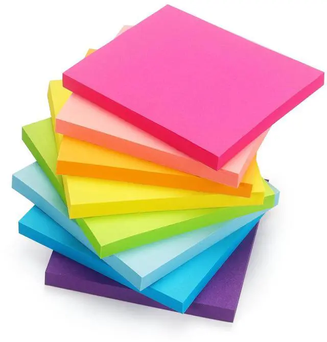 Main image of Early Buy Sticky Notes 3in x 3in, 8 Bright Colors, 8 Pads, 55 Sheets per Pad