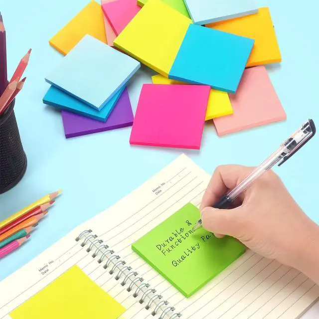 Alt view image 2 of 7 - Early Buy Sticky Notes 3in x 3in, 8 Bright Colors, 8 Pads, 55 Sheets per Pad
