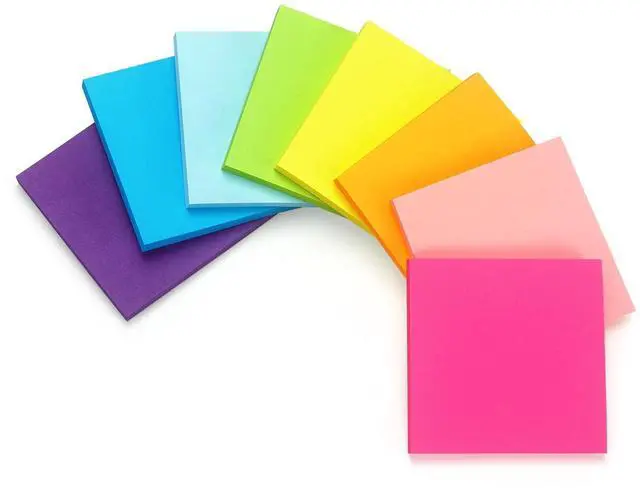 Alt view image 5 of 7 - Early Buy Sticky Notes 3in x 3in, 8 Bright Colors, 8 Pads, 55 Sheets per Pad