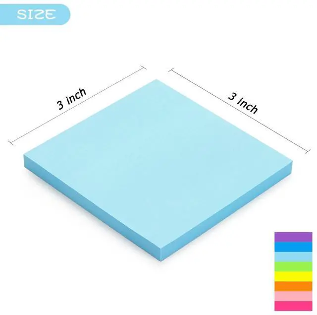 Alt view image 7 of 7 - Early Buy Sticky Notes 3in x 3in, 8 Bright Colors, 8 Pads, 55 Sheets per Pad