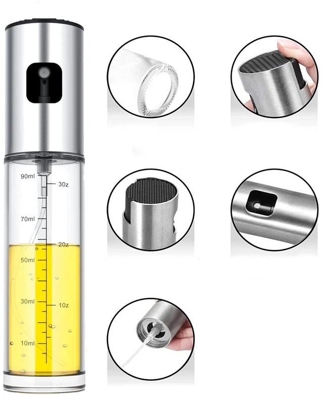Alt view image 3 of 6 - NIKKIER Oil Sprayer 100ml Olive Oil Spritzer for Air Fryer, Salad, BBQ, Roasting
