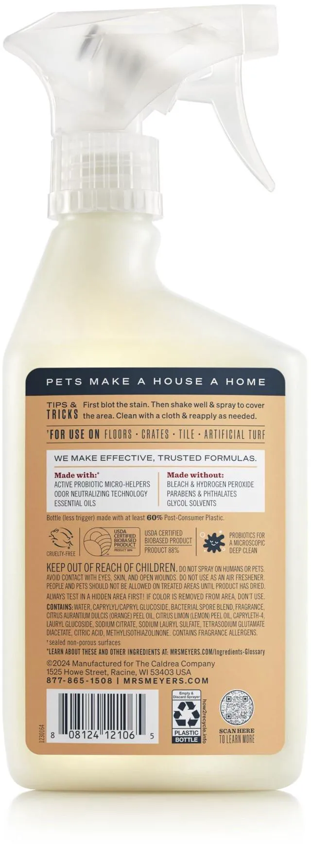 Alt view image 2 of 6 - MRS. MEYER'S CLEAN DAY Pet Multi-Surface Cleaner, Orange Blossom, 16fl oz