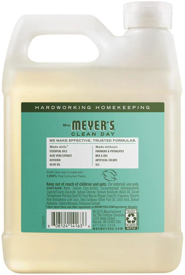 Alt view image 4 of 6 - MRS. MEYER'S CLEAN DAY Liquid Hand Soap Refill, Basil, 33 fl oz