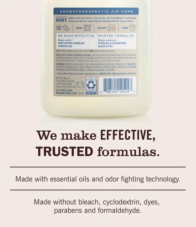 Alt view image 5 of 7 - Mrs. Meyer's Clean Day Fabric Freshener, 20oz Bottle, Linen Scent