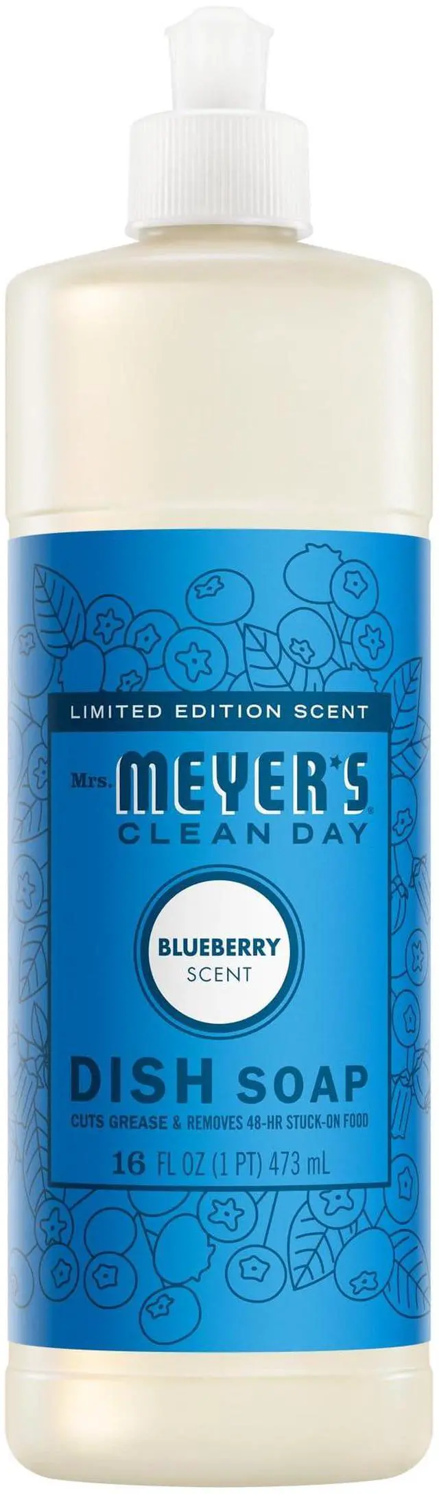 Main image of Mrs. Meyer's Clean Day Liquid Dish Soap, Blueberry Scent, 16 Fl Oz Bottle