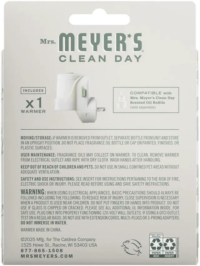 Alt view image 2 of 5 - Mrs. Meyer's Clean Day 1 Scented Oil Diffuser, Air Freshener