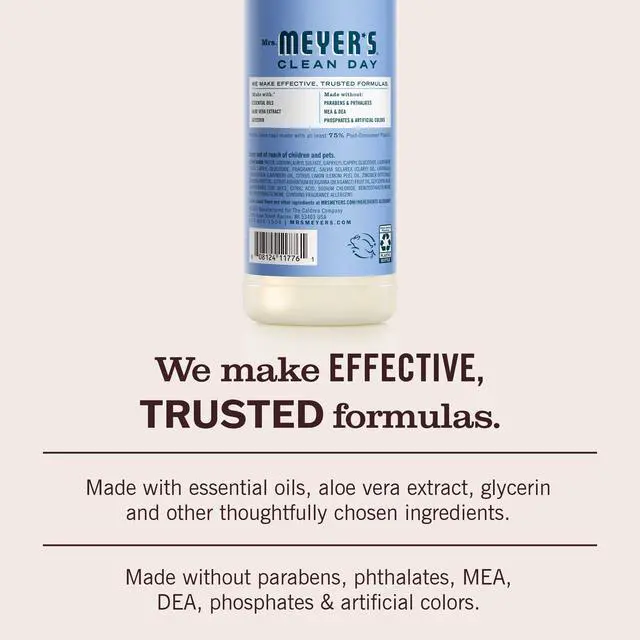 Alt view image 5 of 6 - Mrs. Meyer's Clean Day Liquid Dish Soap, Bluebell Scent, 16 fl oz Bottle