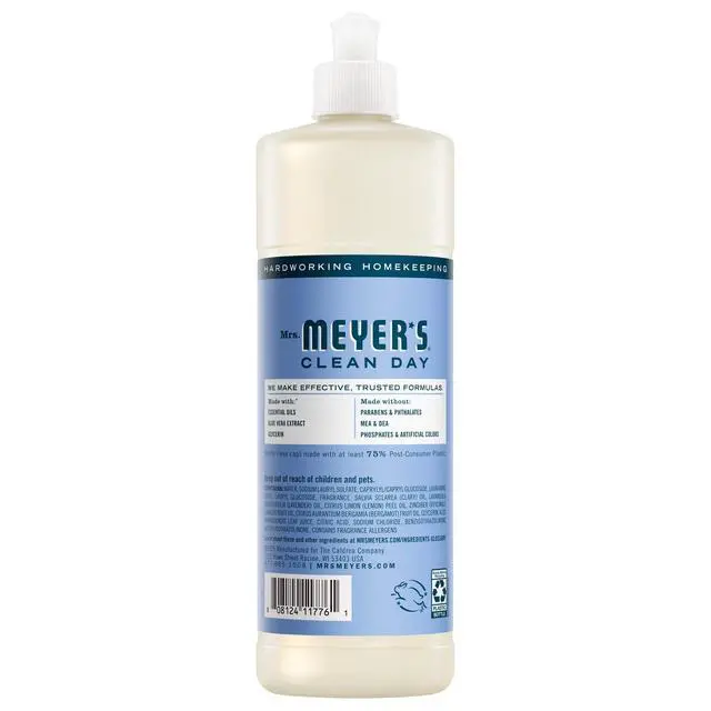 Alt view image 6 of 6 - Mrs. Meyer's Clean Day Liquid Dish Soap, Bluebell Scent, 16 fl oz Bottle