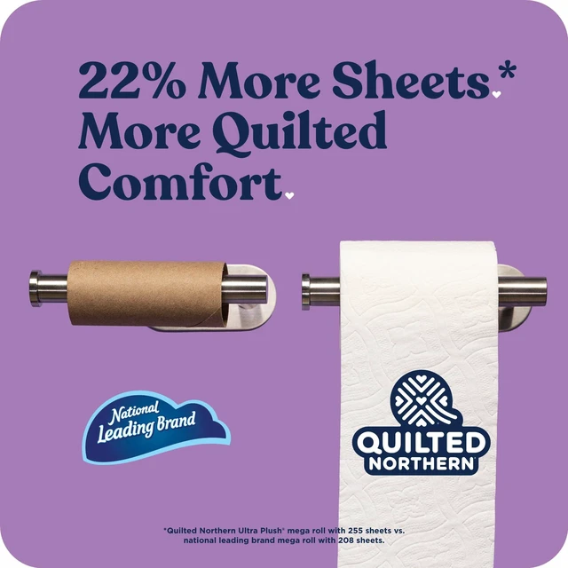 Alt view image 3 of 6 - Quilted Northern Ultra Plush Toilet Paper, 6 Mega Rolls = 24 Regular Rolls