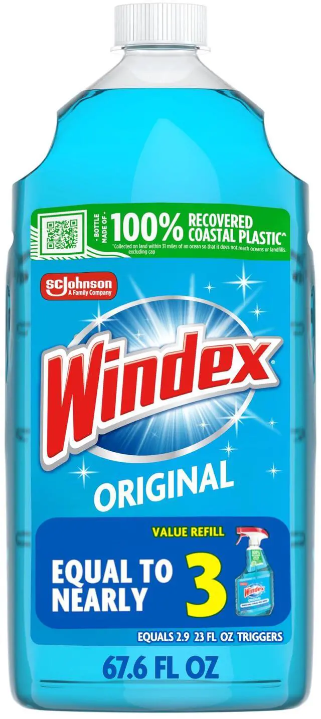 Main image of Windex Original Glass & Window Cleaner Refill, 67.6 oz