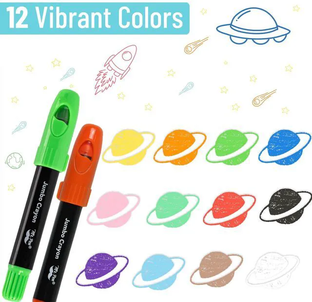 Alt view image 3 of 6 - Mr. Pen Jumbo Twistable Crayons, 12 Pack, Multicolor