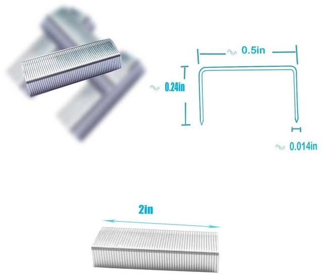 Alt view image 2 of 5 - 4000pcs 1/4Inch Standard Staples, 26/6 Type Galvanized