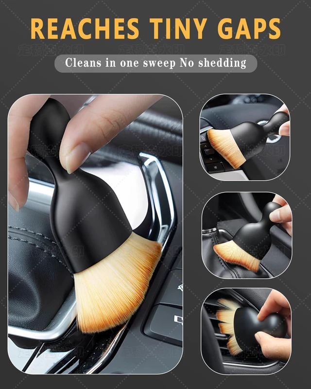 Alt view image 5 of 7 - 3PCS Interior Detailing Kit, Soft Dual Head Scratch-Free Brush Set