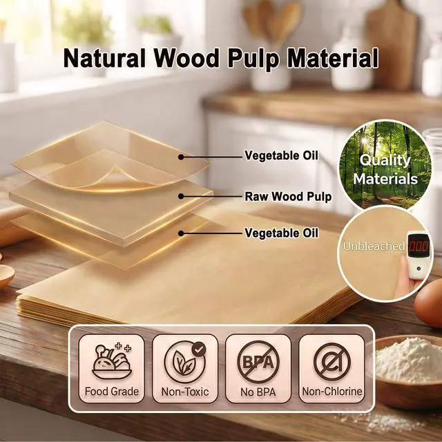 Alt view image 4 of 7 - Parchment Paper Sheets 100PCS 9x13 Inches Non-Stick