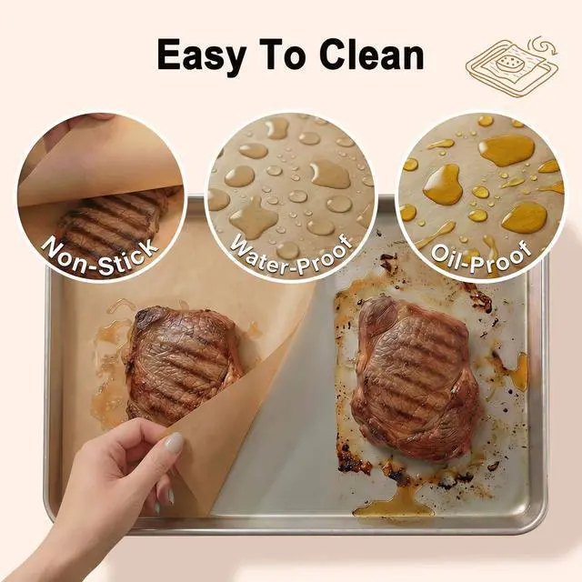 Alt view image 6 of 7 - Parchment Paper Sheets 100PCS 9x13 Inches Non-Stick