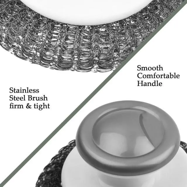 Alt view image 2 of 7 - 2 Pack Stainless Steel Wool Scrubber Scouring Pad, for Kitchen, Bathroom, Pots, Pans, Sink, Grey