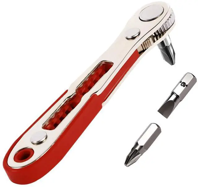 Alt view image 2 of 7 - 22-in-1 Magnetic Ratchet Screwdriver Set with Reversible Wrench and Bits, Compact for Tight Spaces, DIY Home Car Repairs