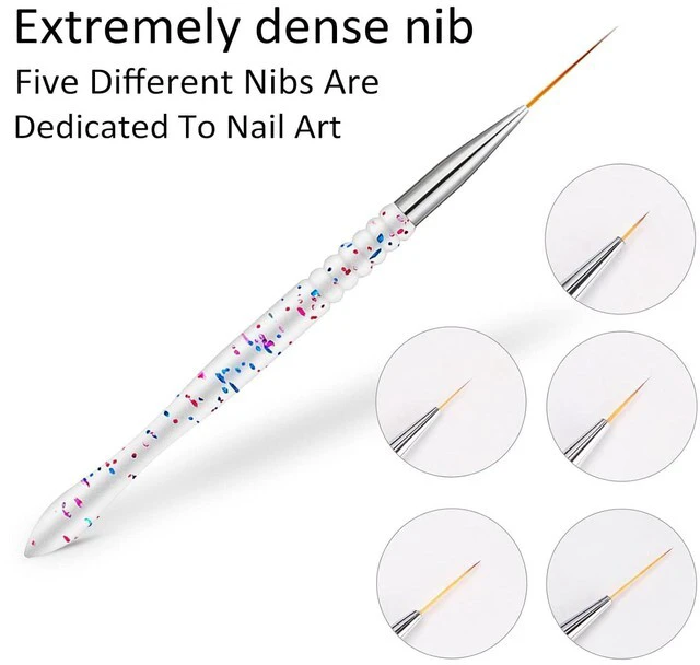 Alt view image 6 of 7 - Etercycle 5Pcs Nail Art Liner and Gel Polish Painting Brush Set