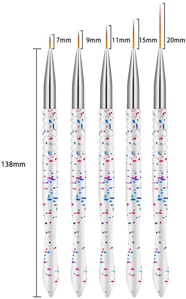Alt view image 5 of 7 - Etercycle 5Pcs Nail Art Liner and Gel Polish Painting Brush Set