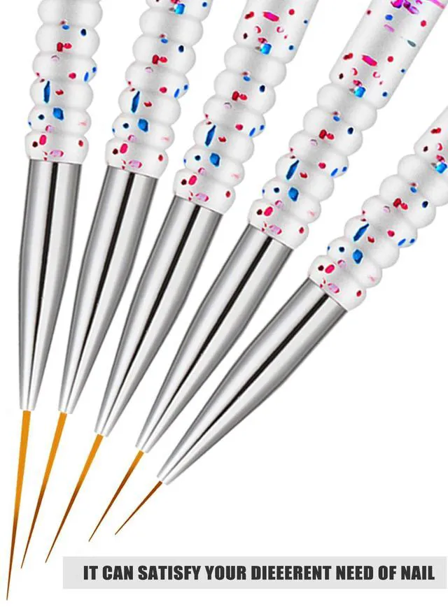 Alt view image 7 of 7 - Etercycle 5Pcs Nail Art Liner and Gel Polish Painting Brush Set