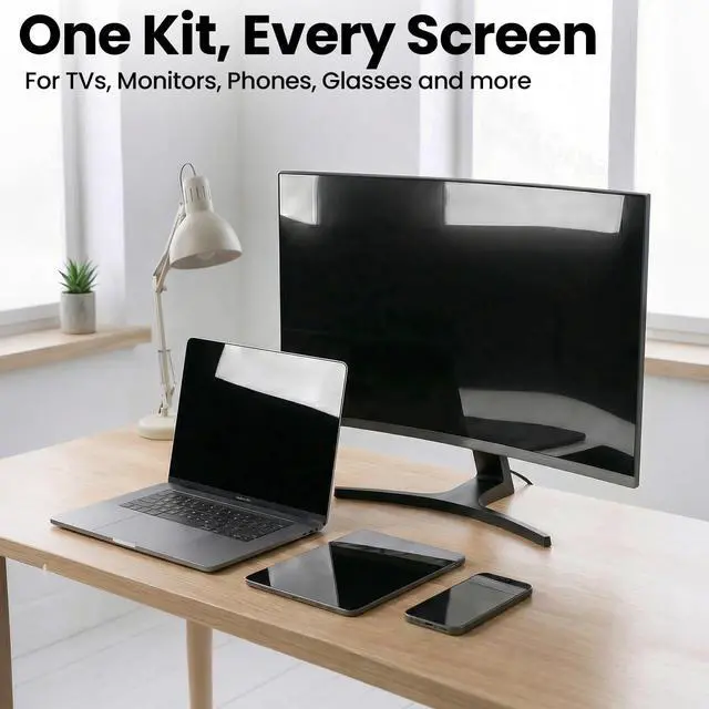 Alt view image 4 of 6 - EVEO TV Screen Cleaner Spray Streak-Free and Microfiber Cloth for Smart TV LCD LED OLED Monitor Laptop iPad Car Tesla & More