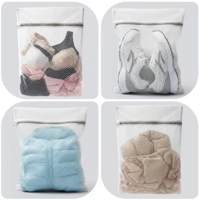 Alt view image 3 of 4 - 3-Pack Honeycomb Zippered Mesh Laundry Bags for Delicates, 16x20 Inches