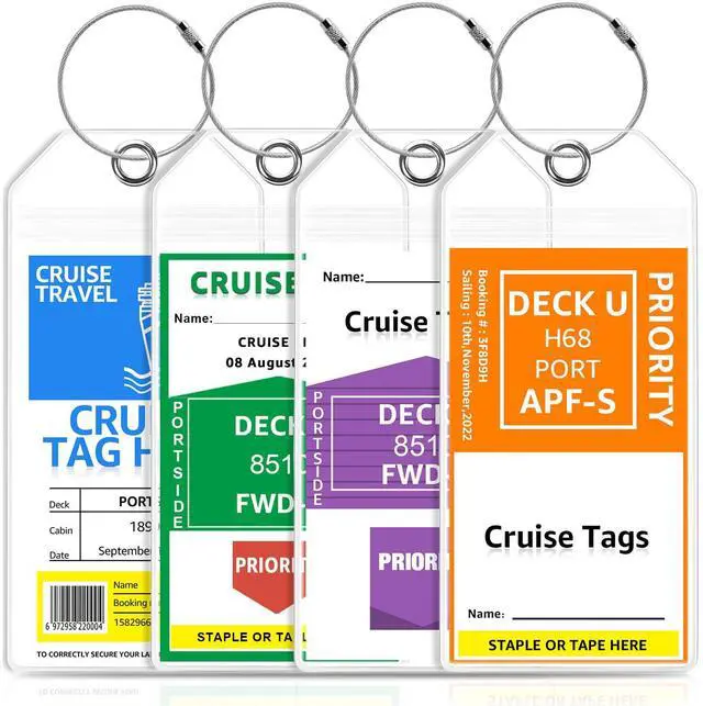 Main image of Cruise Luggage Tag Holder for Carnival, Princess, NCL, MSC & Norwegian