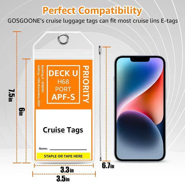 Alt view image 6 of 7 - Cruise Luggage Tag Holder for Carnival, Princess, NCL, MSC & Norwegian