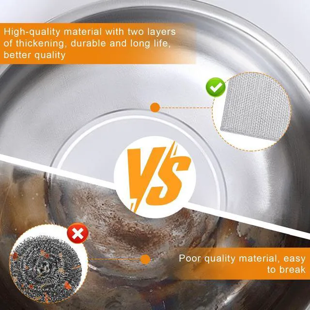 Alt view image 5 of 6 - 12 Pcs 3-Layer Metal Dish Cloth 7.87"x7.87"