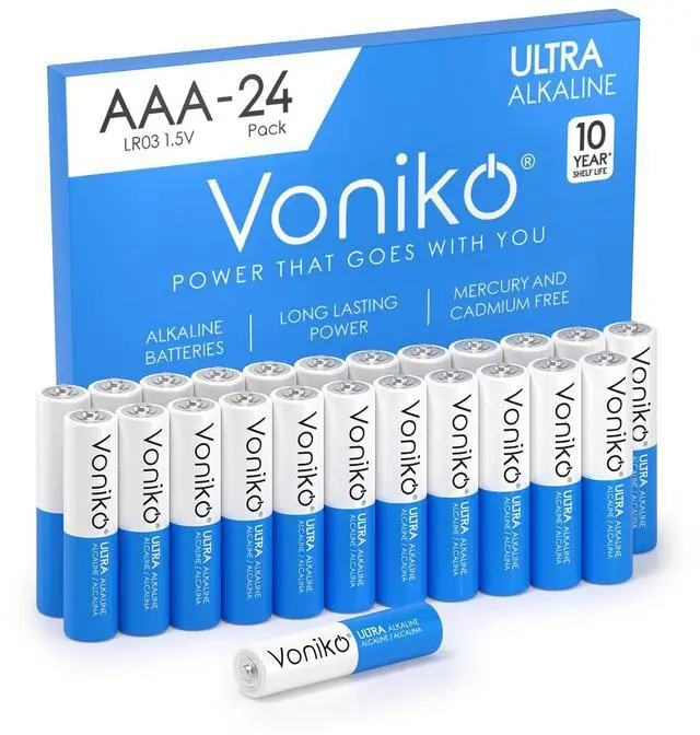Main image of Voniko AAA Batteries 24 Pack, 1.5V Alkaline
