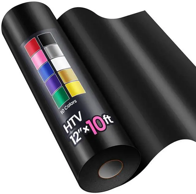 Main image of Sooez 12" x 10ft Heat Transfer Vinyl HTV Rolls, Iron on Vinyl for T-Shirt