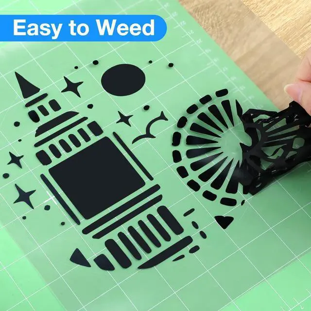 Alt view image 2 of 4 - Sooez 12" x 10ft Heat Transfer Vinyl HTV Rolls, Iron on Vinyl for T-Shirt