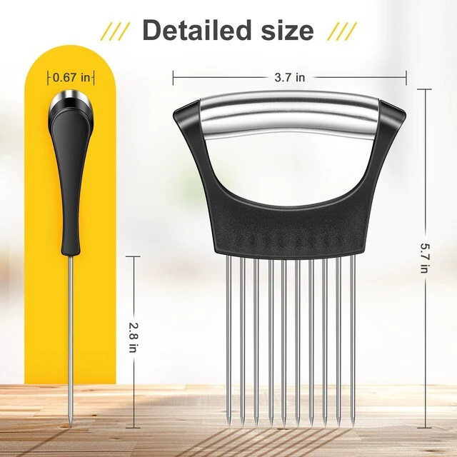 Alt view image 4 of 7 - Third Generation Onion Slicer, Stainless Steel Onion Holder with Protective Cover for Slicing Kiwifruit, Tomatoes, Avocados, Eggs, Lemon, Meat, Potato