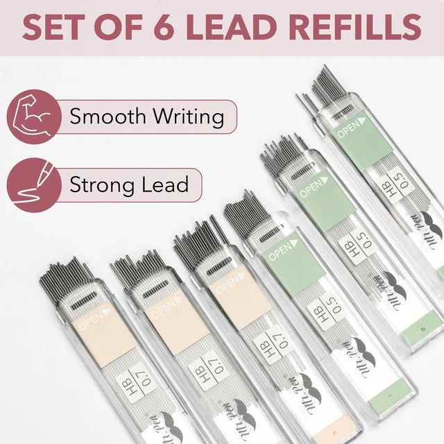 Alt view image 5 of 7 - Mr. Pen Mechanical Pencil Set 6-Pack with Lead and Eraser Refills