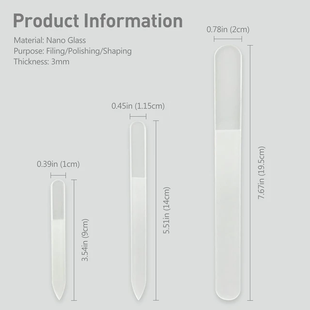 Alt view image 6 of 7 - Professional 3-Piece Czech Glass Nail File Set - Handmade Tempered Glass, Double-Sided, Washable, Etched for Natural Nails, Ideal Present Set