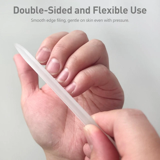 Alt view image 2 of 7 - Professional 3-Piece Czech Glass Nail File Set - Handmade Tempered Glass, Double-Sided, Washable, Etched for Natural Nails, Ideal Present Set