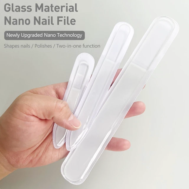 Alt view image 5 of 7 - Professional 3-Piece Czech Glass Nail File Set - Handmade Tempered Glass, Double-Sided, Washable, Etched for Natural Nails, Ideal Present Set